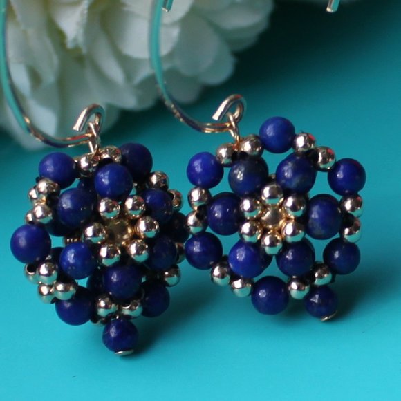 Lapis Lazuli and 14kt Gold Filled Dangle Earrings - Picture 16 of 16